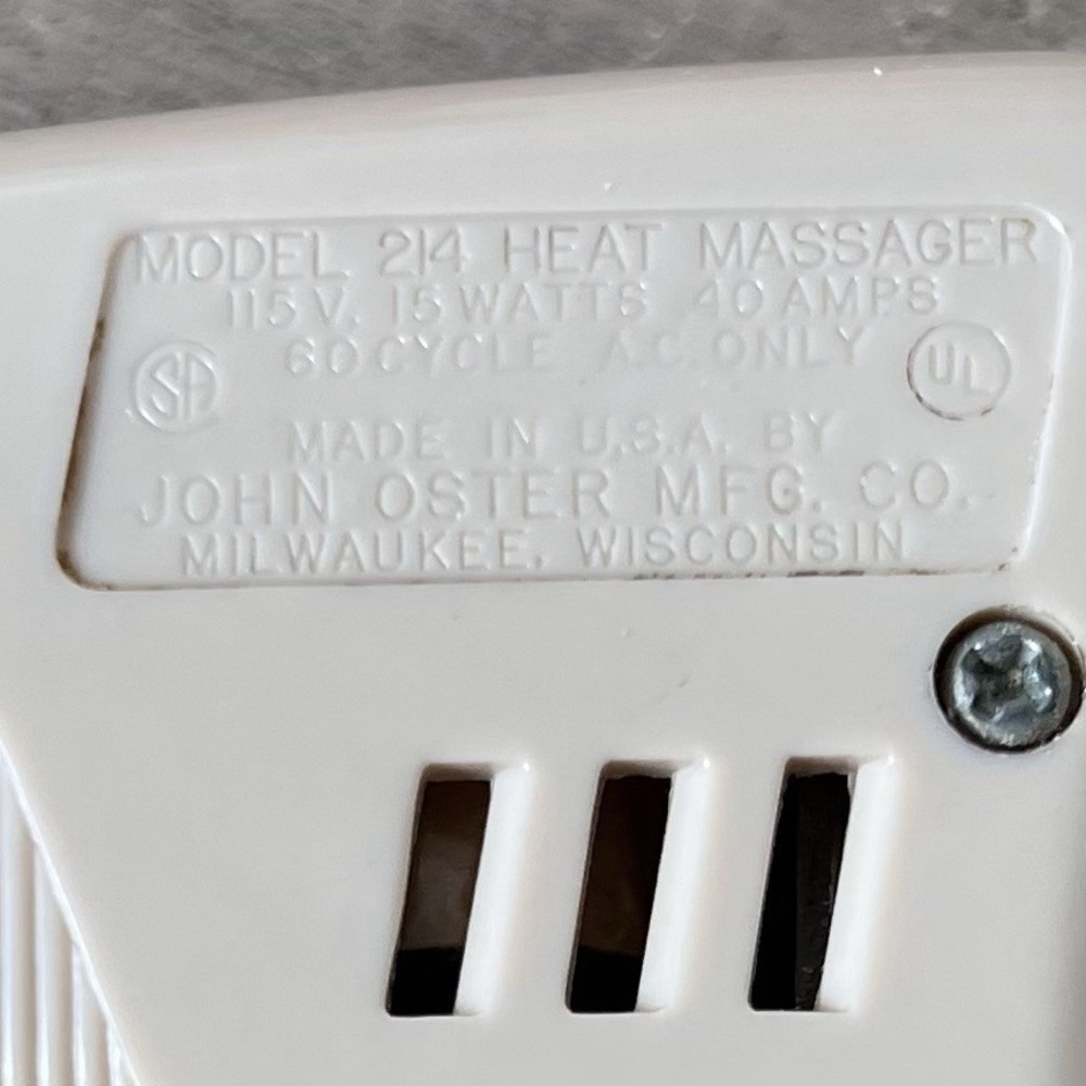 Oster Infra-Red Heat Massager Vintage Mid Century COMPLETE SET Tested, Works! - Picture 7 of 14